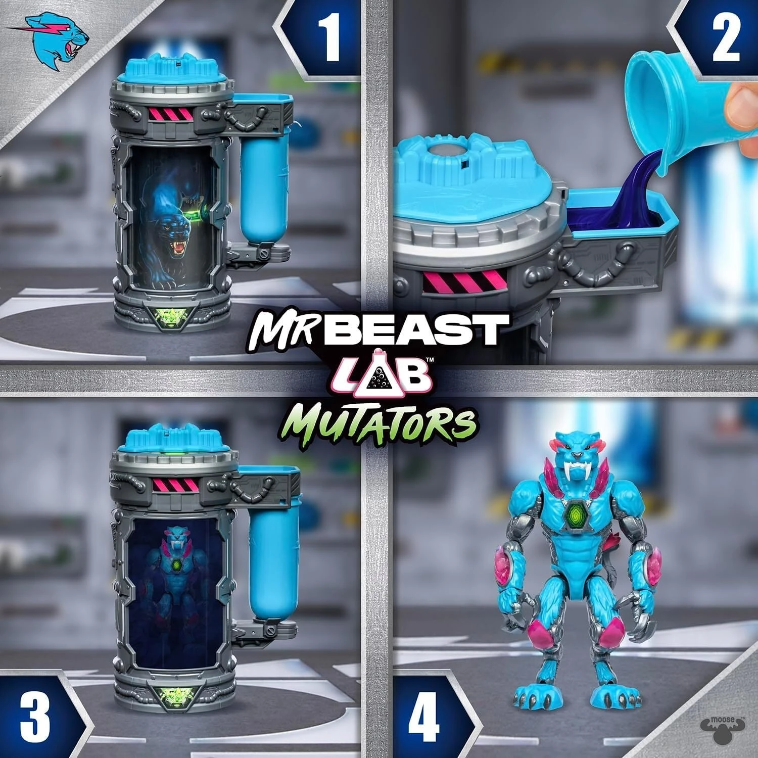 MRBEAST LAB MUTATORS MUTATION CHAMBER ICONIC PANTHER By Moose Toys 2 MRBEAST LAB MUTATORS MUTATION CHAMBER ICONIC PANTHER By Moose Toys - Image 2