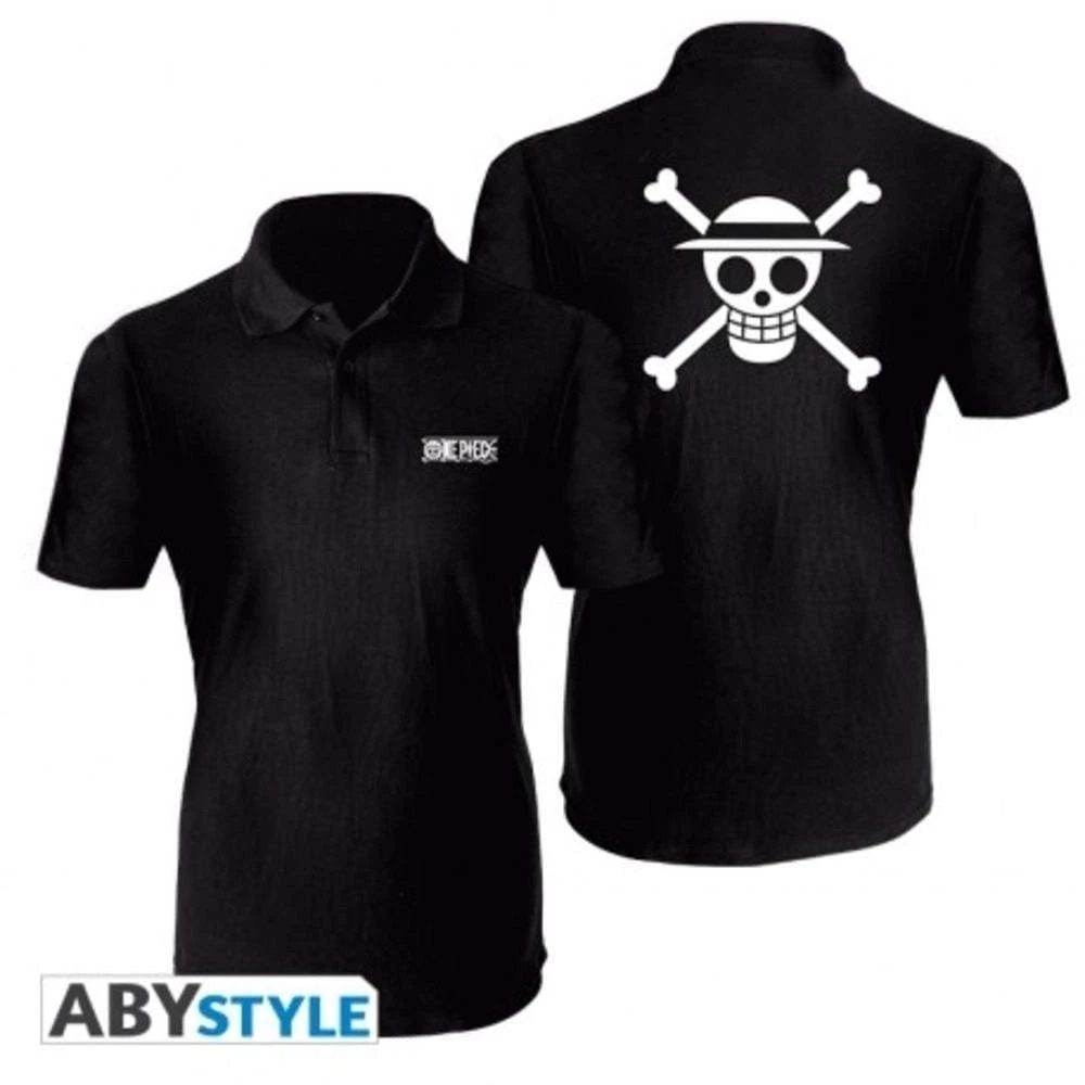 One Piece - Polo "Skull Luffy' Homme Mc Noir 1 One Piece - Polo "Skull Luffy' Homme Mc Noir