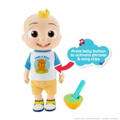 JAZWARES CoComelon Deluxe Interactive JJ Doll 11.8 Plush Toy -Model Product Shop CMW0058 000 003