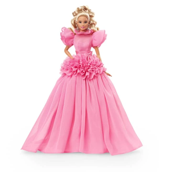 MATTEL Barbie Signature Pink Collection Doll 3, Silkstone Barbie Doll In Chiffon Gown 2 MATTEL Barbie Signature Pink Collection Doll 3, Silkstone Barbie Doll In Chiffon Gown - Image 2