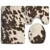 Bath Rug Cow Brown/White