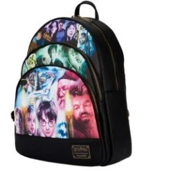 Harry Potter Triology Triple PocketLeather Bagpack By Loungefly -Model Product Shop LF HPBK0155 000 005