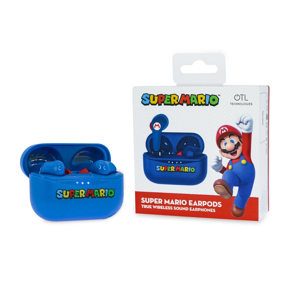 Nintendo Super Mario Blue Wireless Earpods 1 Nintendo Super Mario Blue Wireless Earpods