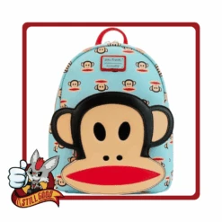 Damage LOUNGEFLY! LEATHER: PAUL FRANK JULIUS POCKET MINI BACKPACK [STAINED]