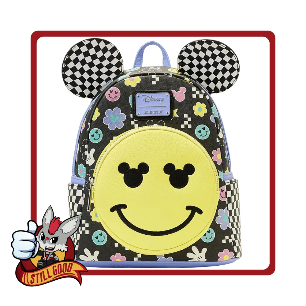 Damage LOUNGEFLY! LEATHER: DISNEY MICKEY Y2K MINI BACKPACK (FADED PAINT) 1 Damage LOUNGEFLY! LEATHER: DISNEY MICKEY Y2K MINI BACKPACK (FADED PAINT)