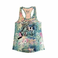 Tokidoki Artsy Corno Womens Blue Tank Top